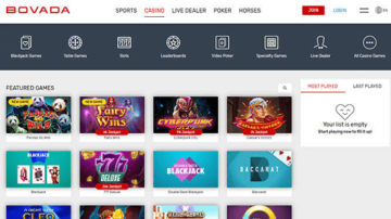 Bovada Casino Homepage